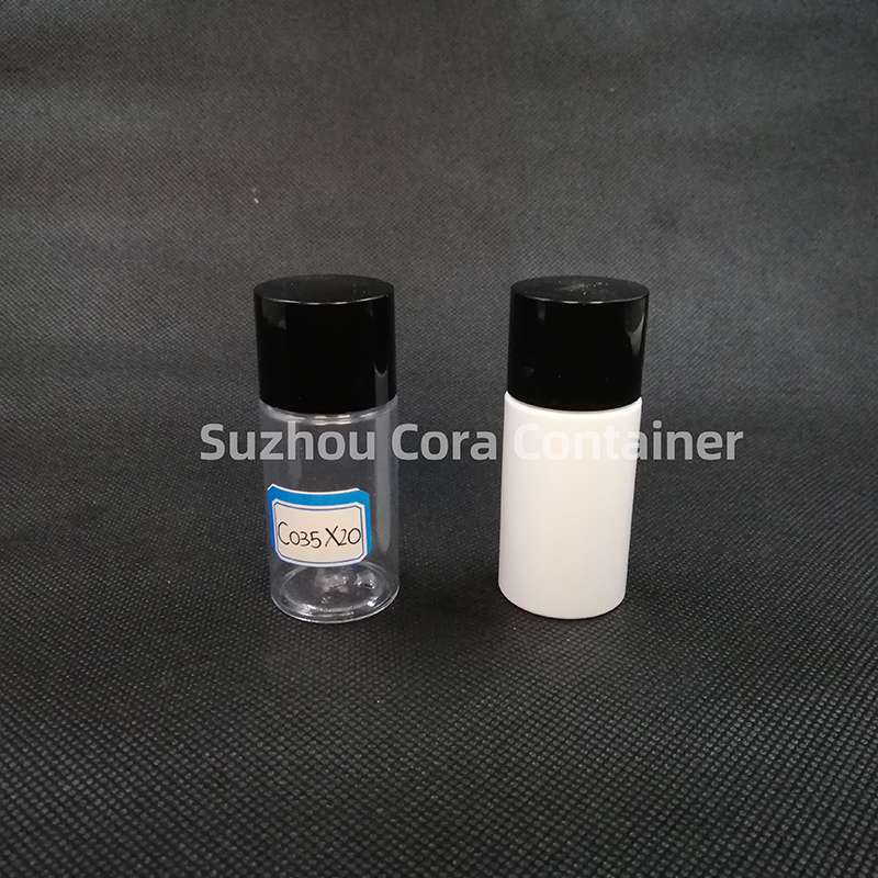 35 mlネックサイズ20 mmのペットプラスチック製のボトルは、キャップをねじって
