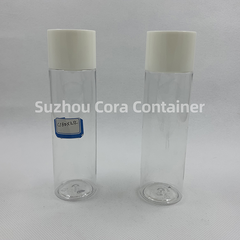 160 mlのネックサイズの24 mmペットプラスチック製のボトルは、キャップをねじって